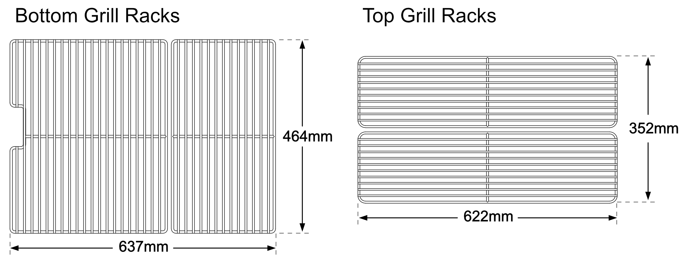 Trimal S1 stainless steel grill racks